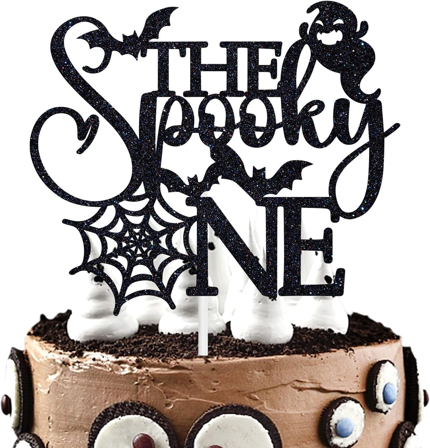 The Spooky One Cake Topper, Our Little Boo Is One/Ghost Bat Cake Decor for Kids, Halloween Baby'S 1St Birthday Party Decorations Supplies for Boy Girl image number 5