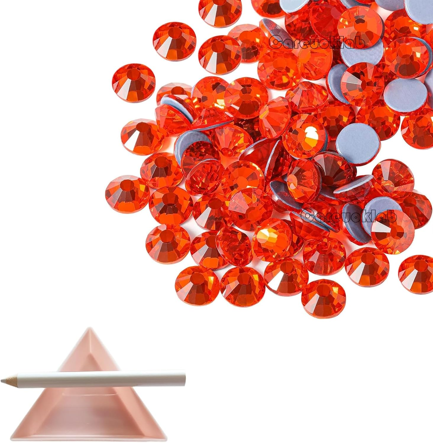 1440 Pack Hotfix Rhinestones, Careuoklab Flatback round Gems Glass Stones Crystal Rhinestones for Crafts Clothing Dance Costumes Shoes Bag Decoration (Red, SS20) image number 6