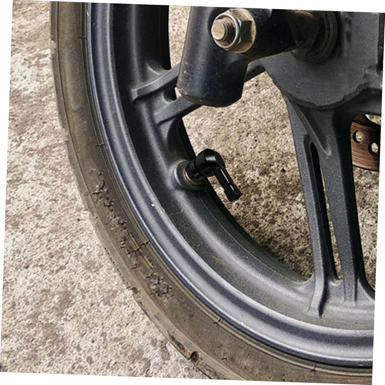 TOPPERFUN 2Pcs 90-Degree 11.3Mm Motorcycle Tire Valve Stem Caps Black Replacement Dirt Caps for Motorbike Tyres Motorcycle Accessories image number 5