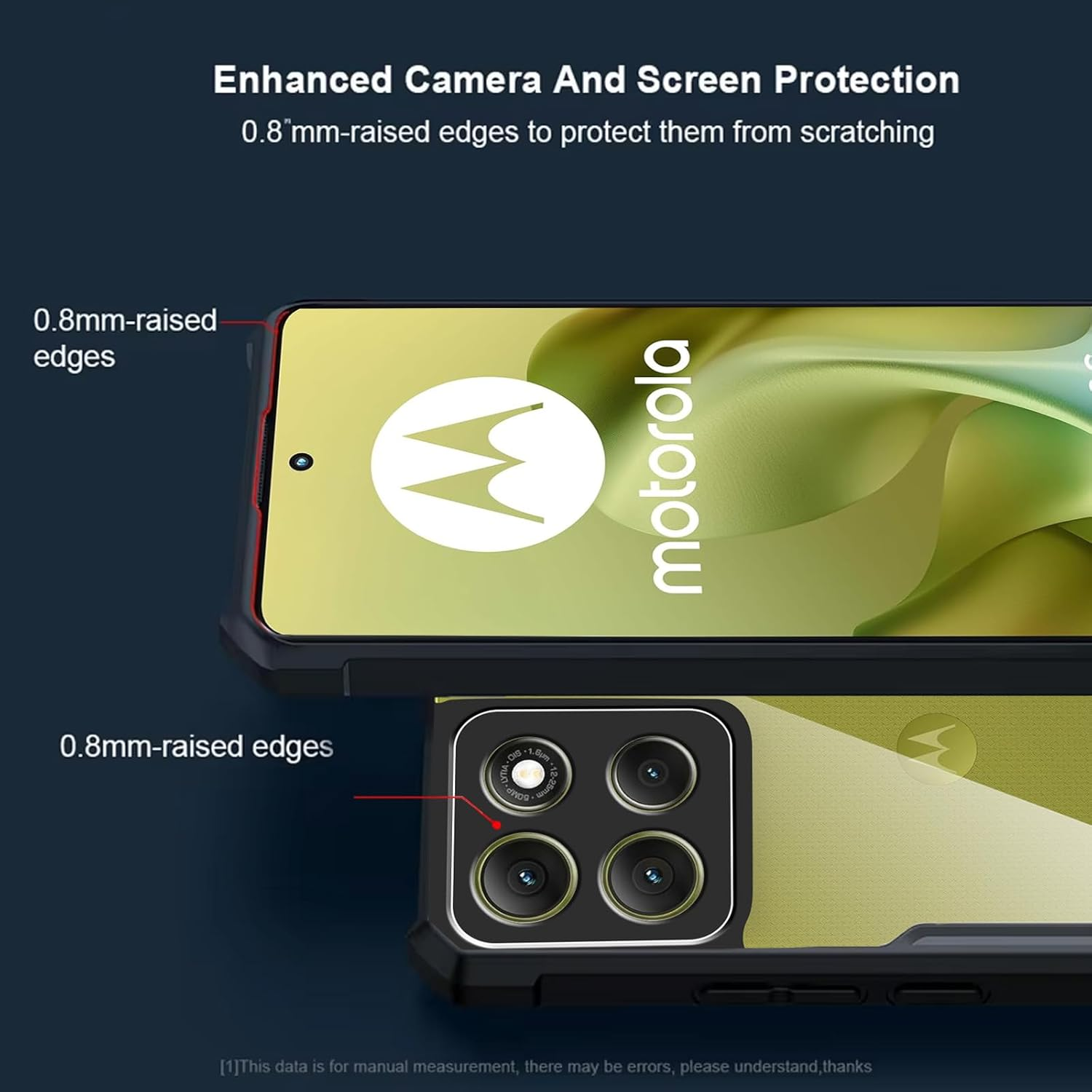 Case for Motorola Moto G86 + Screen Protector, ELECTRO-WEIDEWORLD Hybrid Shockproof PC Back + TPU Frame Case with Corner Bumpers[Drop Protection], Ultra-Clear & Scratch Resistant Phone Case image number 5