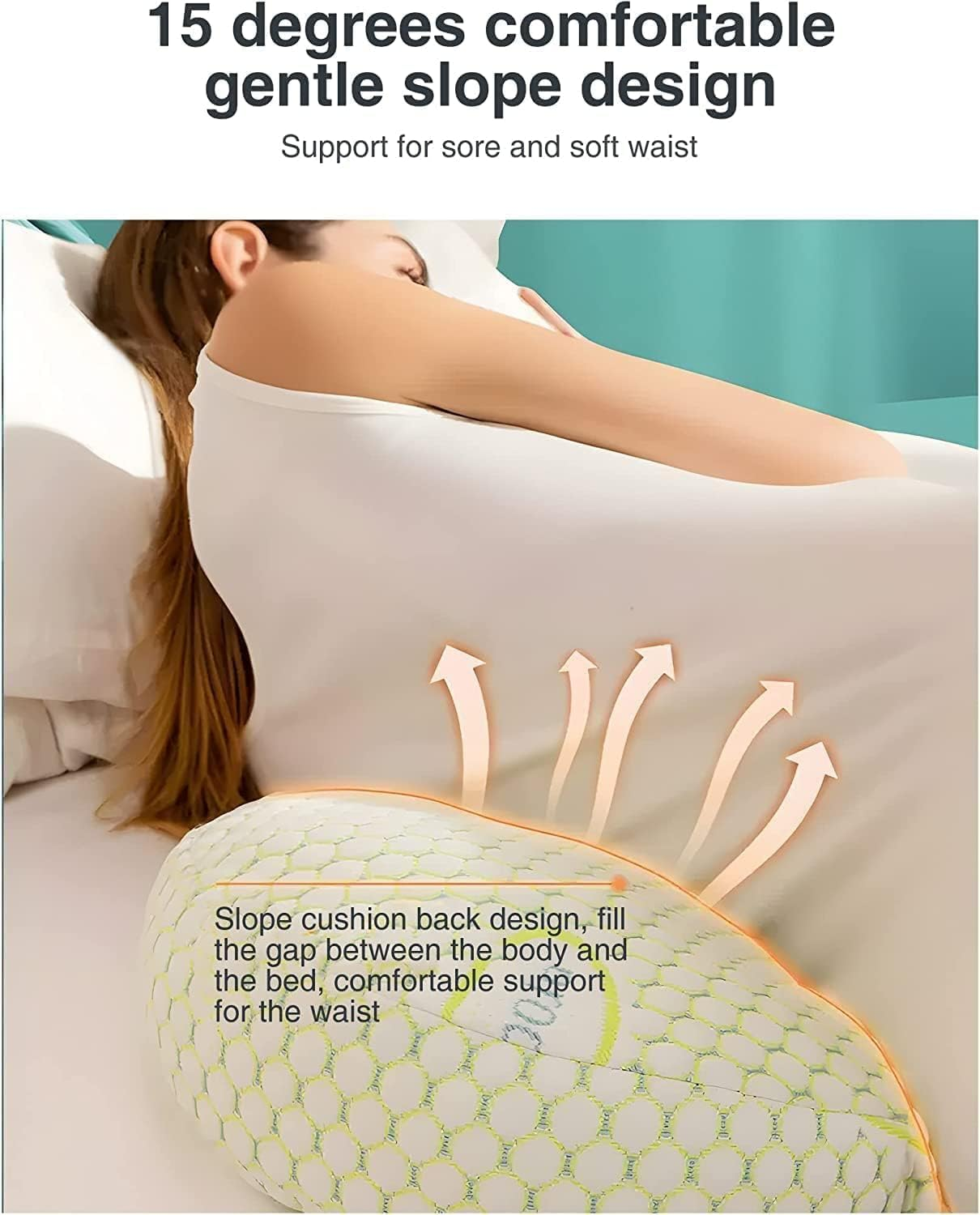 Pregnancy Pillows for Sleeping, Maternity Pillow, Pregnancy Body Pillow Support for Back, Legs, Belly, HIPS of Pregnant Women, Detachable and Adjustable with Pillow Cover (Green) image number 5