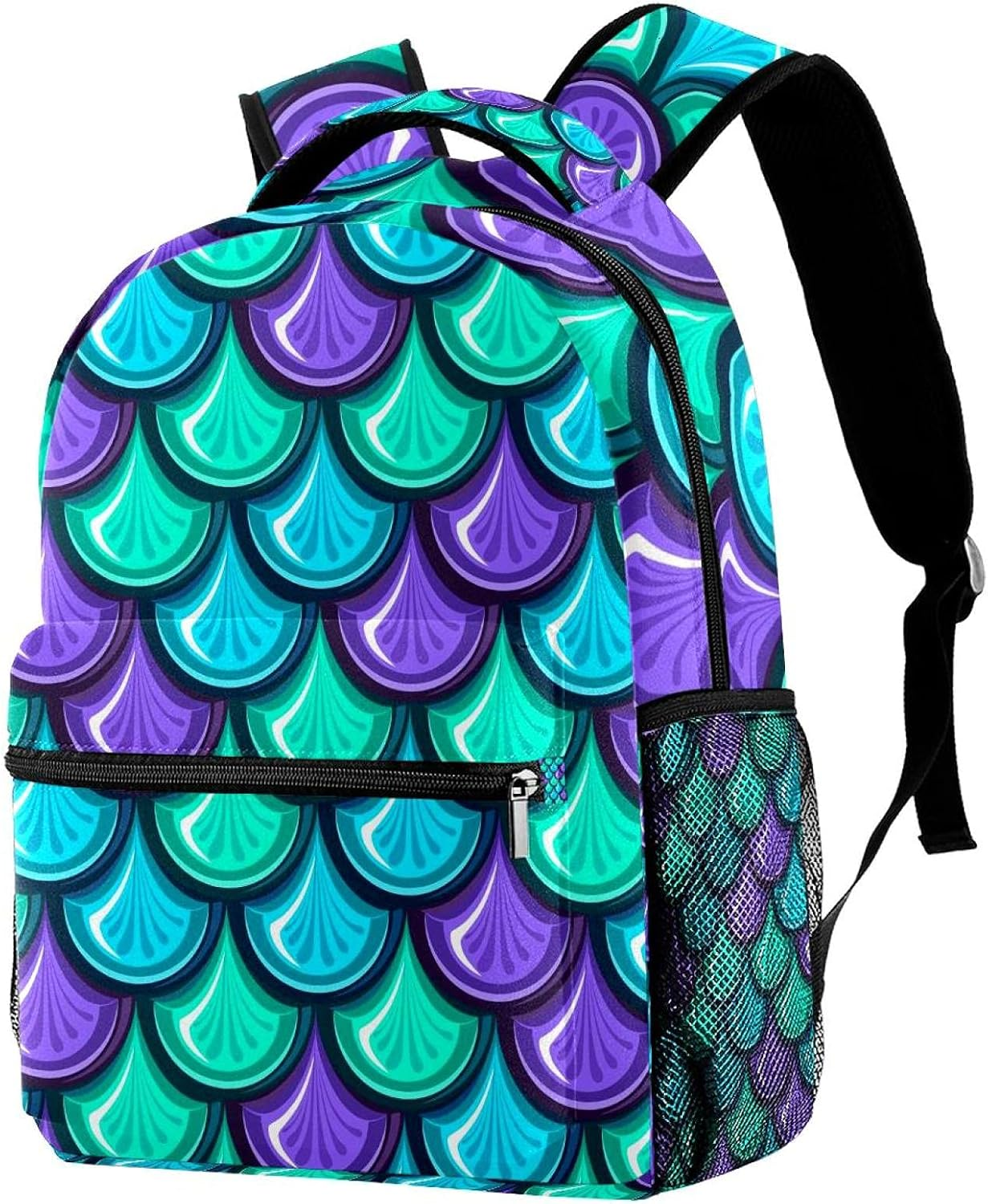 Colorful Shiny River Fish Scales Backpack Students Shoulder Bags Travel Bag College School Tote Backpacks image number 1