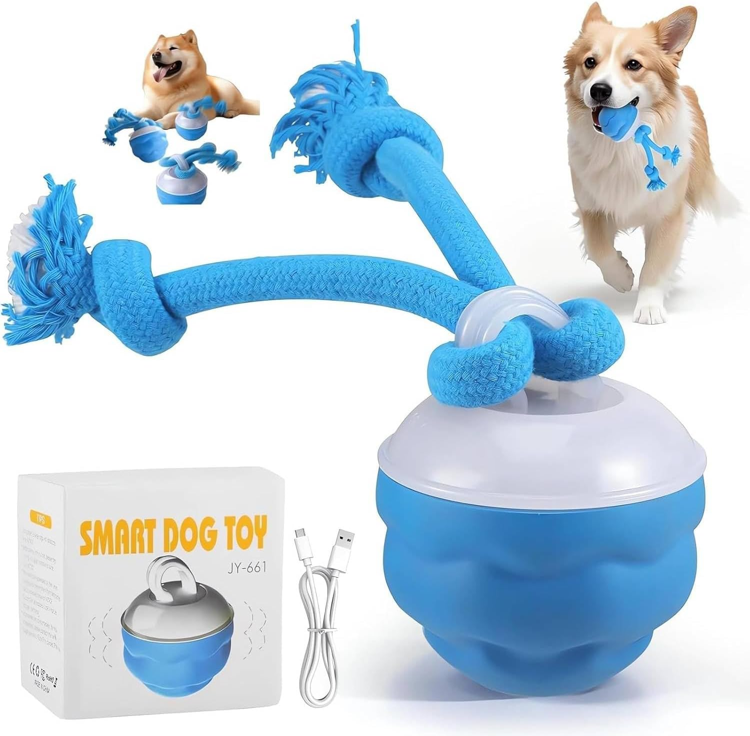 Interactive Dog Ball Toy - Automatic Moving Dog Ball with 3 Modes, Rechargeable Durable Chew Toy for Small Medium Dogs, Indoor Outdoor Interactive Pet Toy image number 2