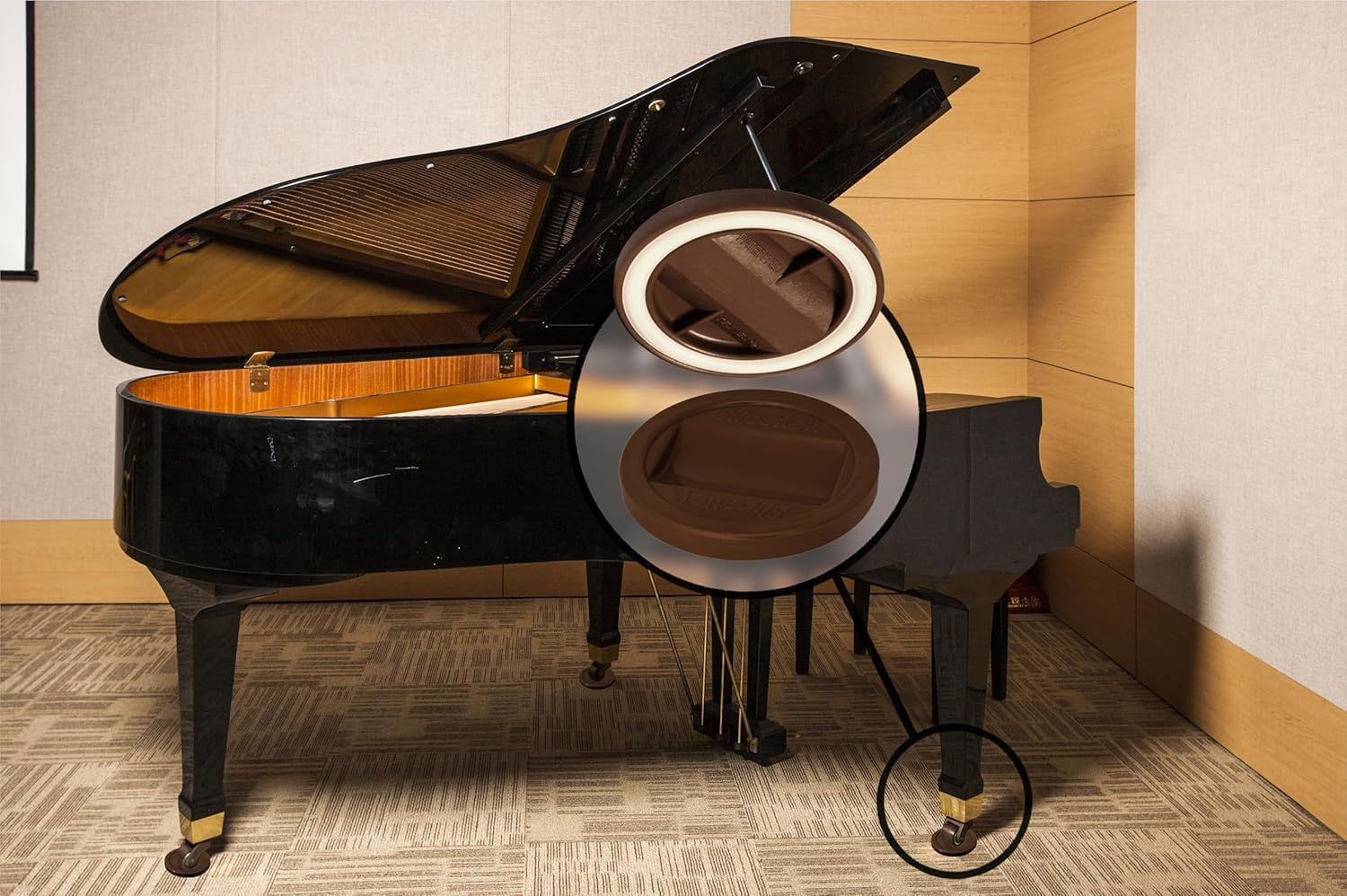 Slipstick CB845 Castor Cups 4-Pieces Set, Large, Chocolate