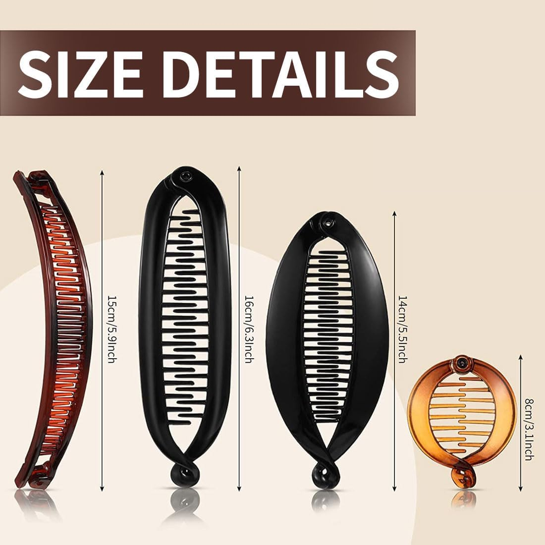 SCJJZ Hair Clips, Hair Clips, Banana Clip Set, Non-Slip Hair Twister, Lazy Hair Comb (Pack of 11) image number 4