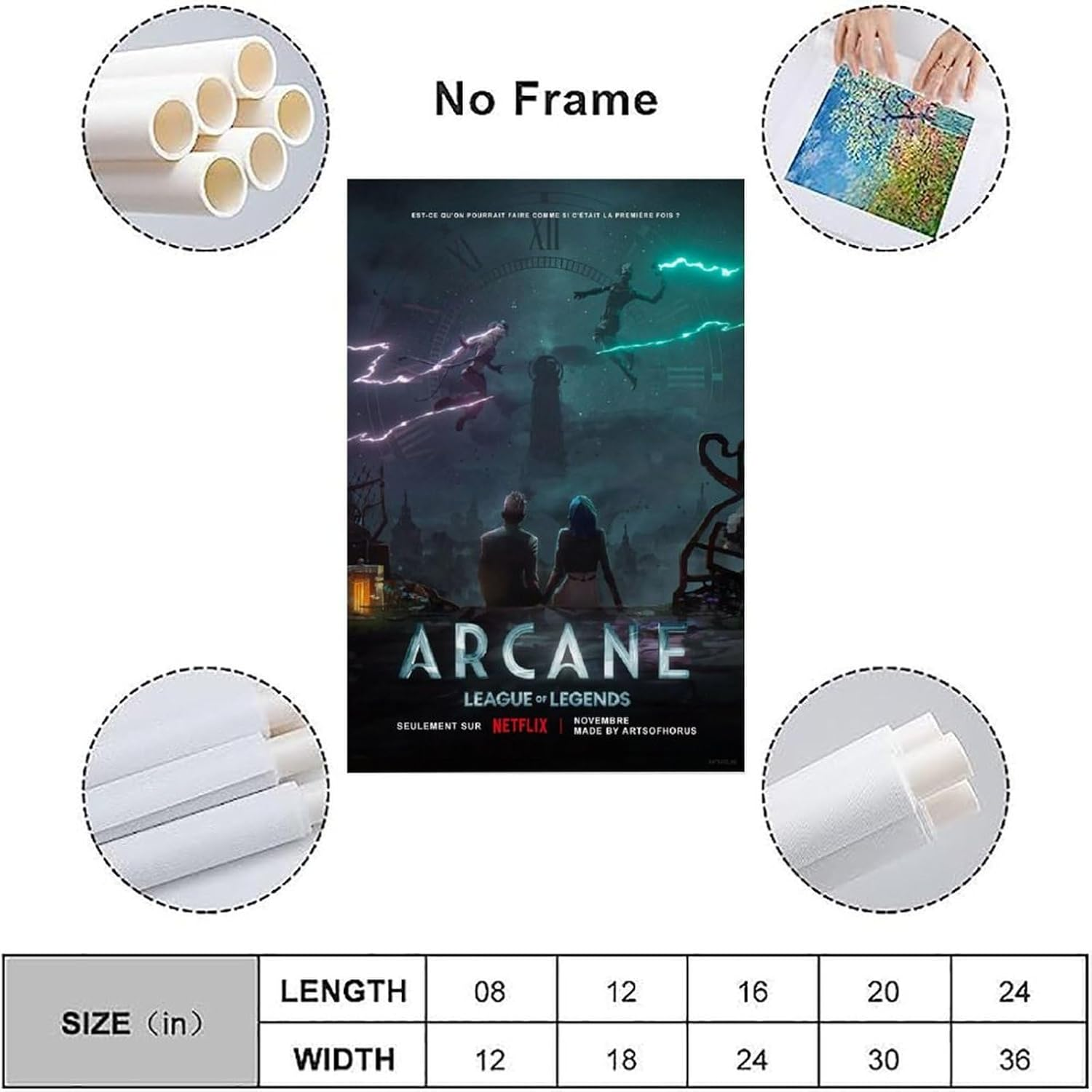 Anime Arcane Poster Poster Canvas Painting Wall Art Picture Home Decor Print for Bedroom Living Room Dorm Study Bar Office 24X36Inch(60X90Cm) image number 3
