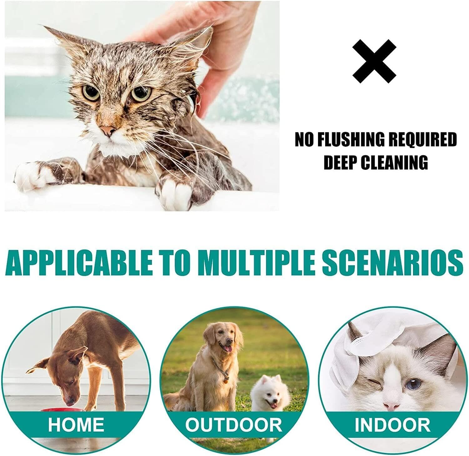 Pet for Bathing and Grooming Cats and Dogs Easy to Use Simply Dry Gently Pet Wipes image number 4