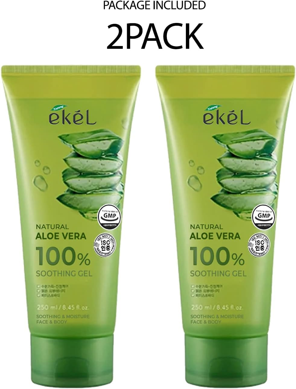 2X250Ml 100% Purity Aloe Vera Soothing Moisture Gel Tube Face Skin Korean image number 2