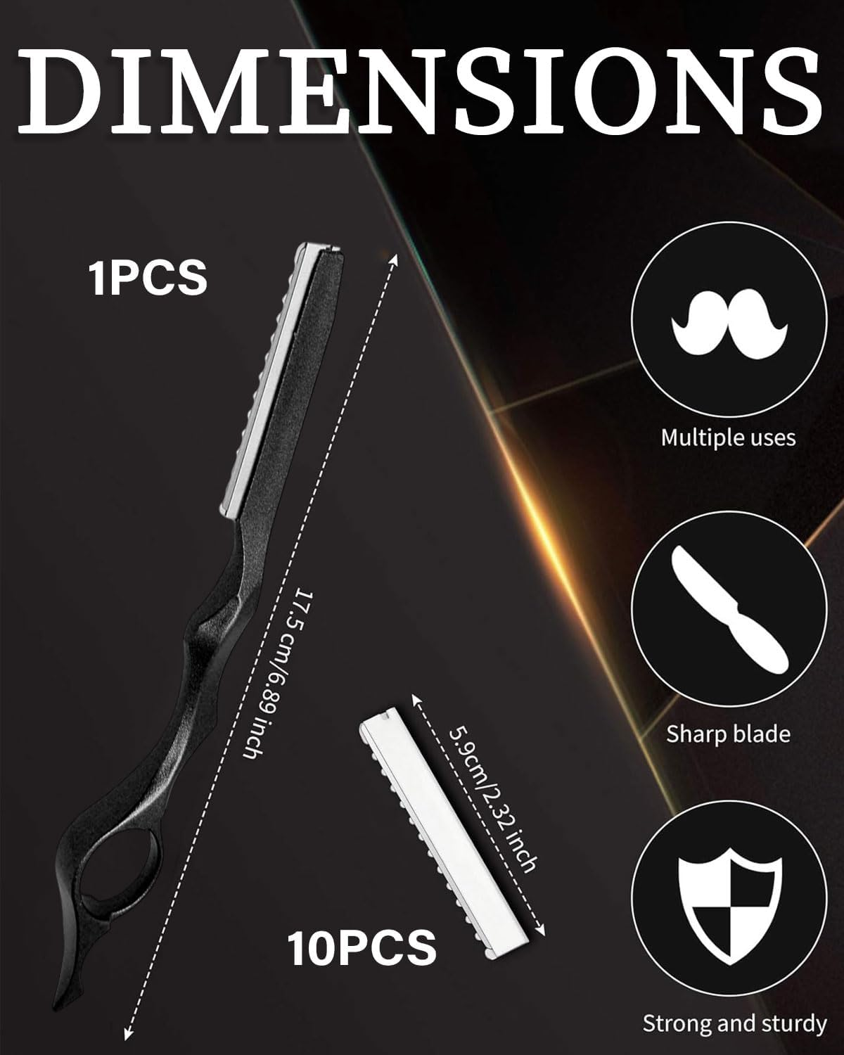 WUNZILO 11-Piece Set Hair Styling Razor Hair Thinning Comb Hair Texturing Cutting Razor Comb with Replacement Stainless Steel Razors for Home Use in Salon image number 3