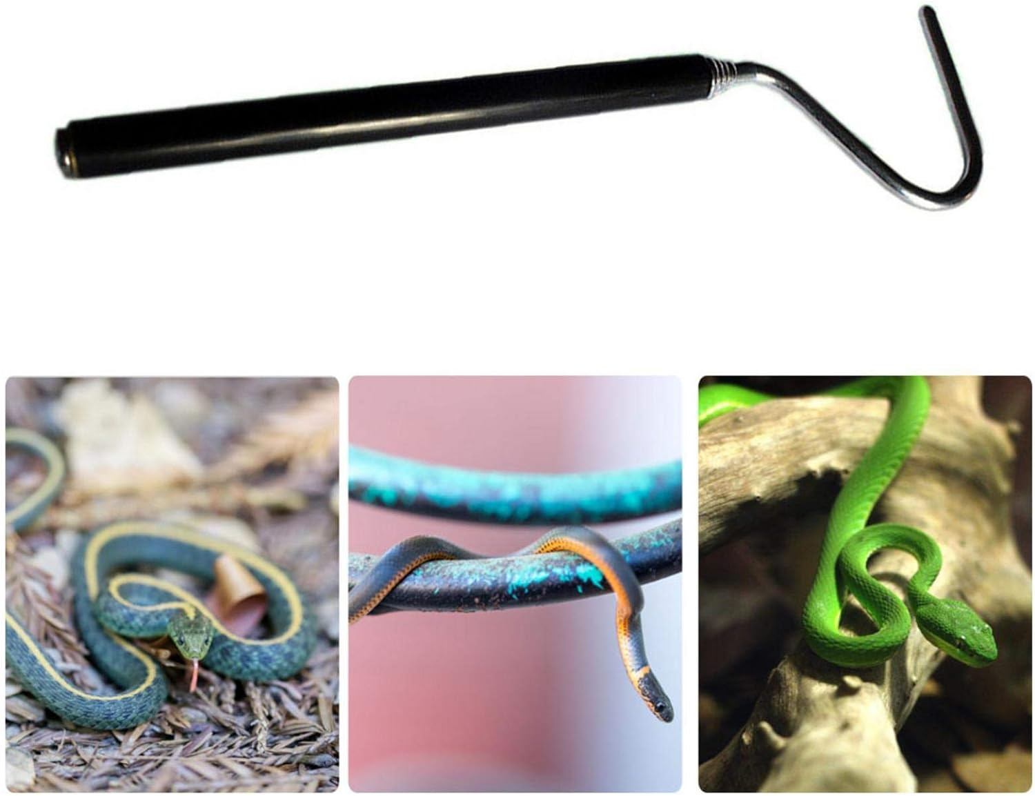 Small Snake Hook,Professional Snake | Snake Catcher Trap Length 6.30-26.78In round Head Hook without Hurting It for Moving Catching Snakes Astray - Black image number 1