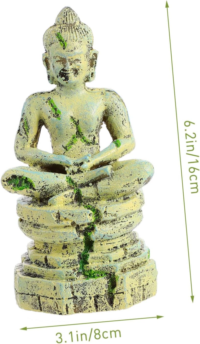 PENIKOKO Unique Aquarium Landscape Fish Tank Ornament Resin Buddha DIY Decor for Pet Fish image number 3