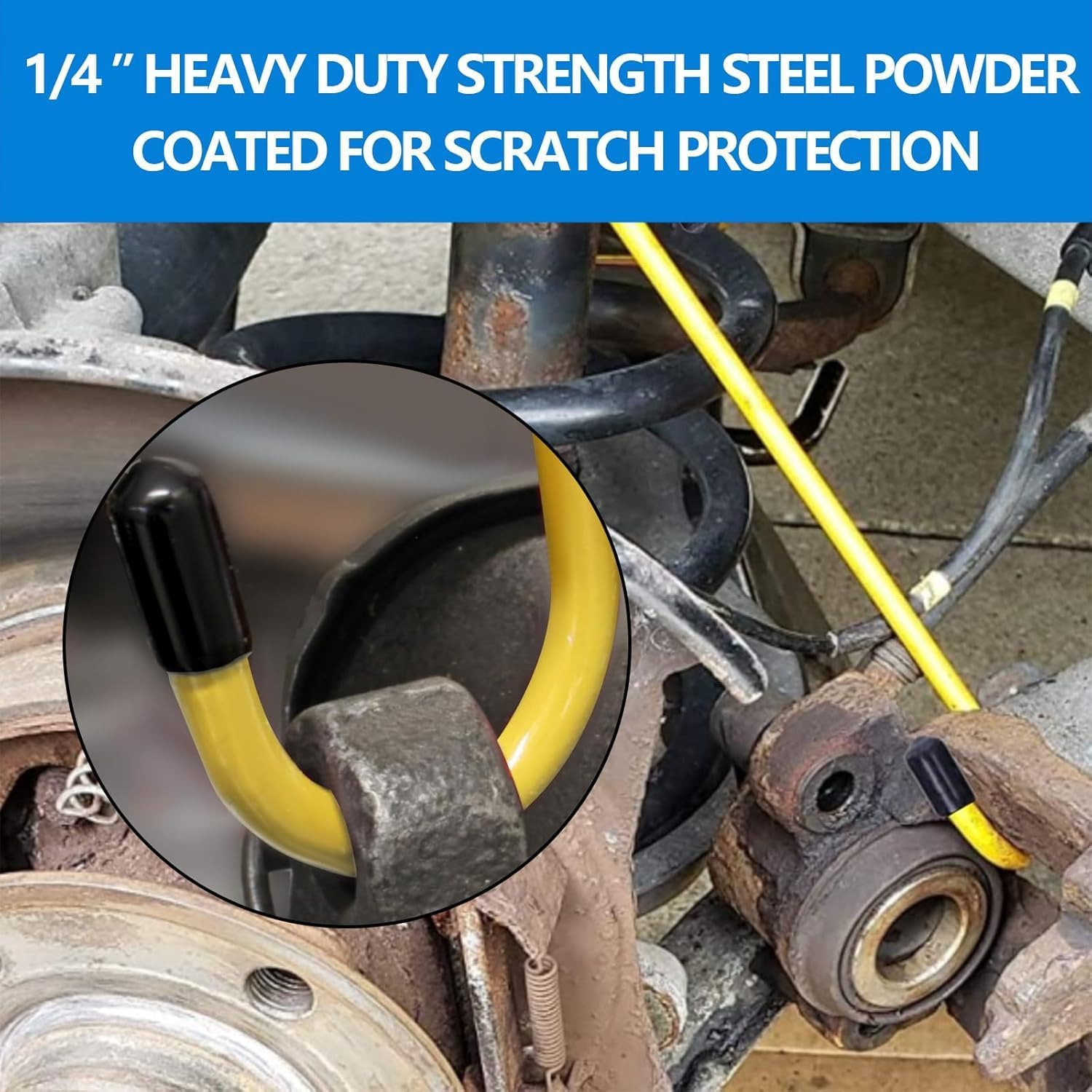 Shuoteng Automotive Brake Caliper Hooks with Rubber Tips, 4Pcs Brake Caliper Hangers Hooks for Automotive, S-Shape Brakes Caliper Hanger Hook with Rubber Tips for Bearing Axle image number 5