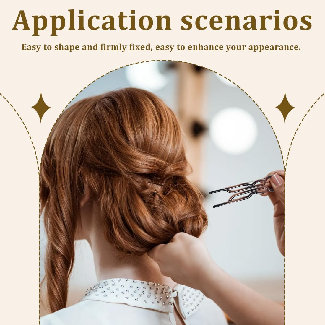 VYIBPDY Pack of 8 French Hair Pins, Hairpin Fi0Na, Hairpin, French Twist Hair Pins, Hair Accessories, Bobby Pins image number 4