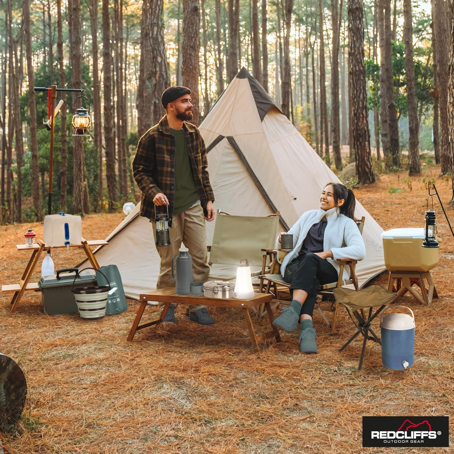 Yatsal Redcliffs Camping Bowl Mug and Cutlery with Bag (6 Piece Set)