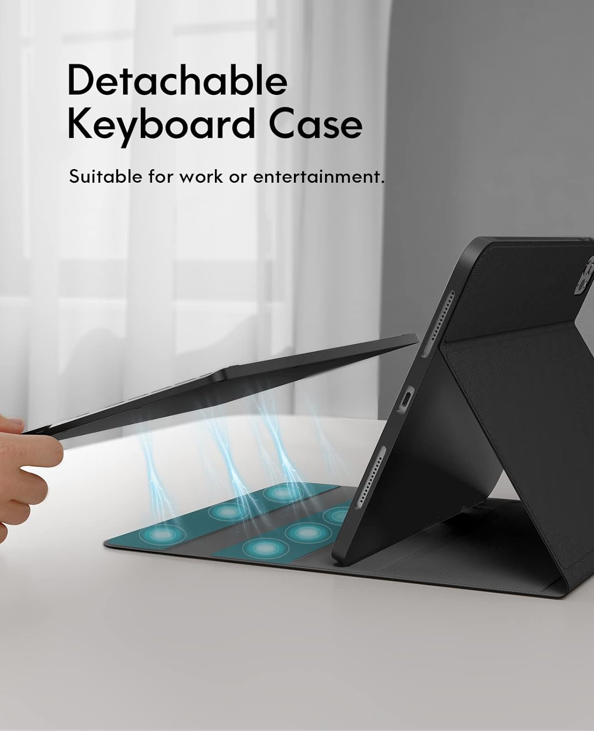 CHESONA for Ipad Air 11 Inch Case with Keyboard M3/M2 (2025/2024), 7-Color Backlight, Multi-Touch Trackpad, 2 Wireless Channels, for Ipad Pro 11 (4Th/3Rd/2Nd/1St Gen) & Ipad Air 5Th & 4Th Gen, Black image number 6