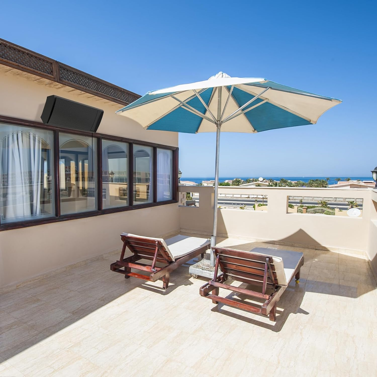 660W Electric Patio Heater Wall Radiant, Strip Infrared Heater for Outdoor or Indoor Use with Pull Cord Switch, Patio Garden Backyard Heater Energy Saving IR Heating Portable Space Warmer image number 6