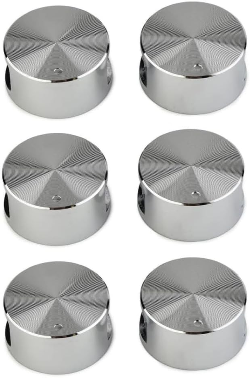 6Pcs Metal Gas Stove Knobs, 6Mm Cooker Control Switch Knobs with Locks - Kitchen Accessories image number 2