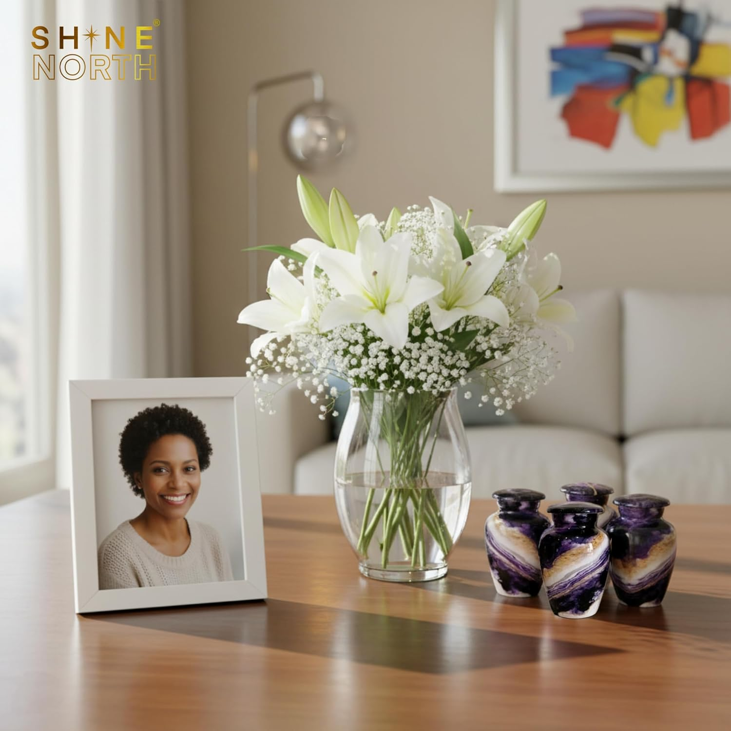 Dream River &ndash; Set of 4 Small Keepsake Cremation Urns for Human Ashes &ndash; Mini Funeral Urns for Ashes &ndash; Navy Blue