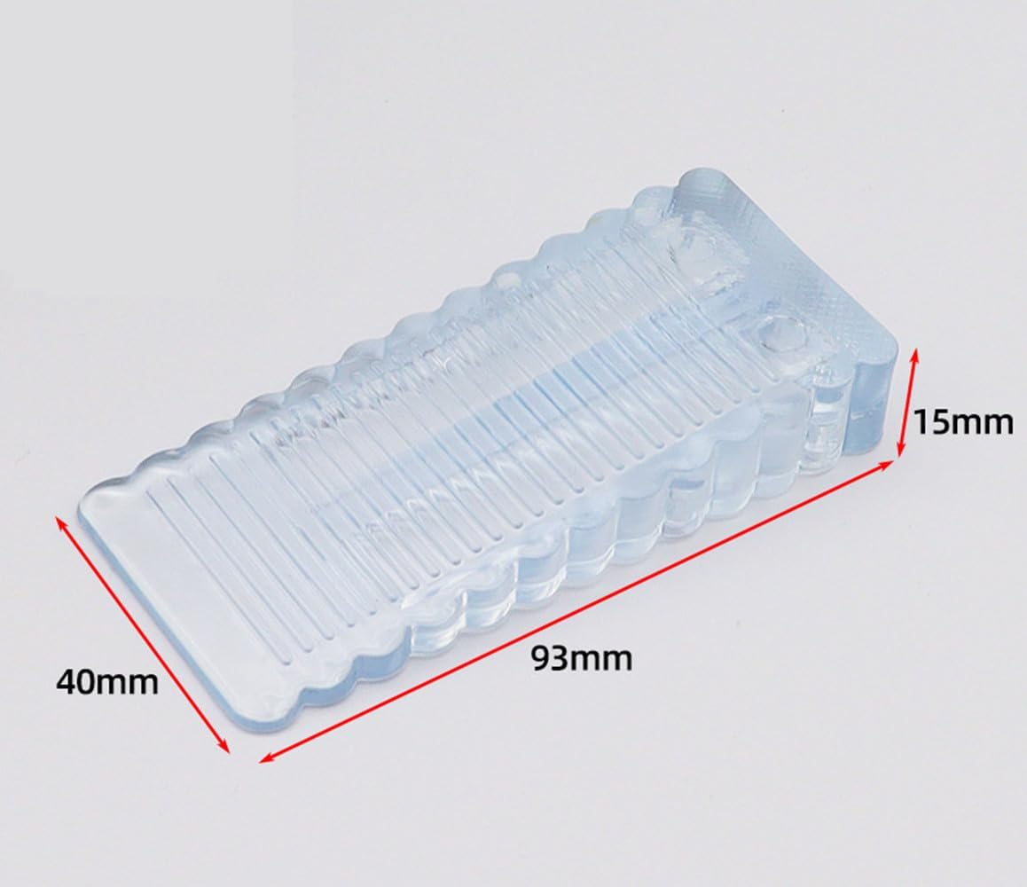 Transparent Rubber Door Stops, 4 Pcs Wedges for Bottom of Door, Heavy Duty Door Stoppers Protect Your Walls and Floors image number 2
