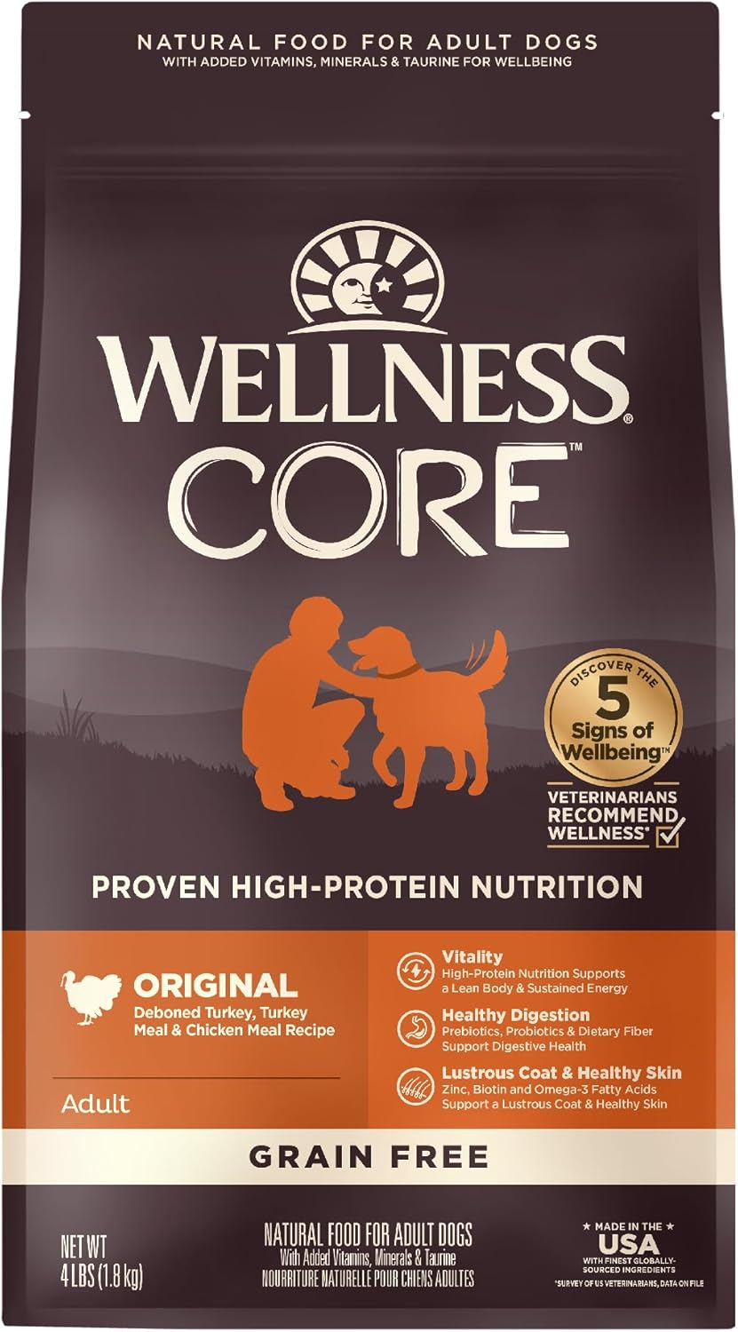Wellness CORE Dry Dog Food, Grain-Free, High Protein, Natural, Original Turkey & Chicken Recipe, (1.8Kg Bag) image number 2