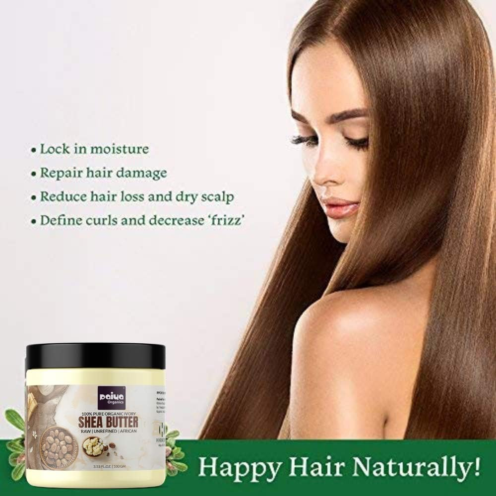 Paiya Organics Raw Shea Butter for Skin & Hair, Organic Shea Butter Sourced from Ghana Unrefined for Stratch Marks, 200G image number 4