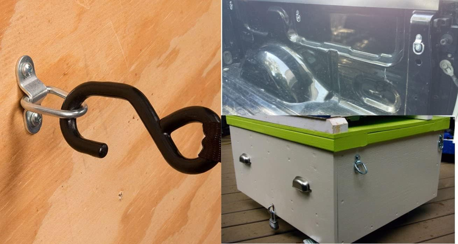 Tootaci 10Pcs 1/4" D Ring Tie down Anchors, 304 Stainless Steel D Rings, 1200Lbs Breaking Strength, Heavy Duty Trailers Bracket Surface Mount Hooks Securing Cargo for Boats, Trucks, Camper image number 4