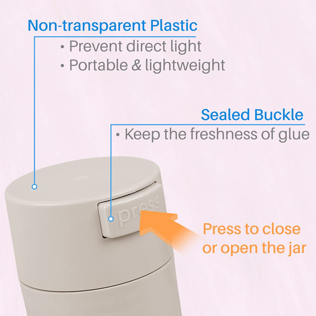 Kalevel Glue Storage Container Eyelash Extensions Glue Storage Tank Lash Adhesive Jar for Beauty Salon, Home DIY or Travel (Pink) image number 2