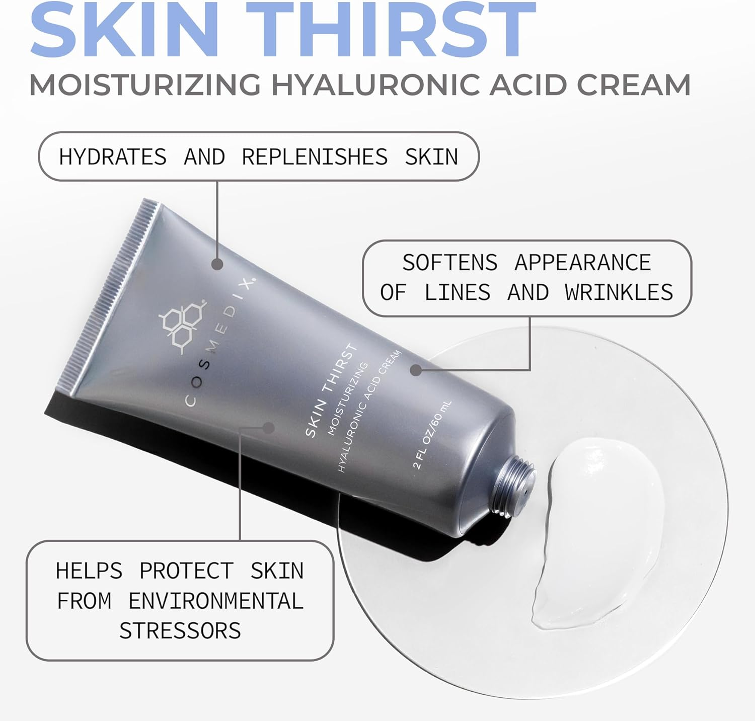 Cosmedix Skin Thirst Moisturising Hyaluronic Acid Cream 60Ml image number 1