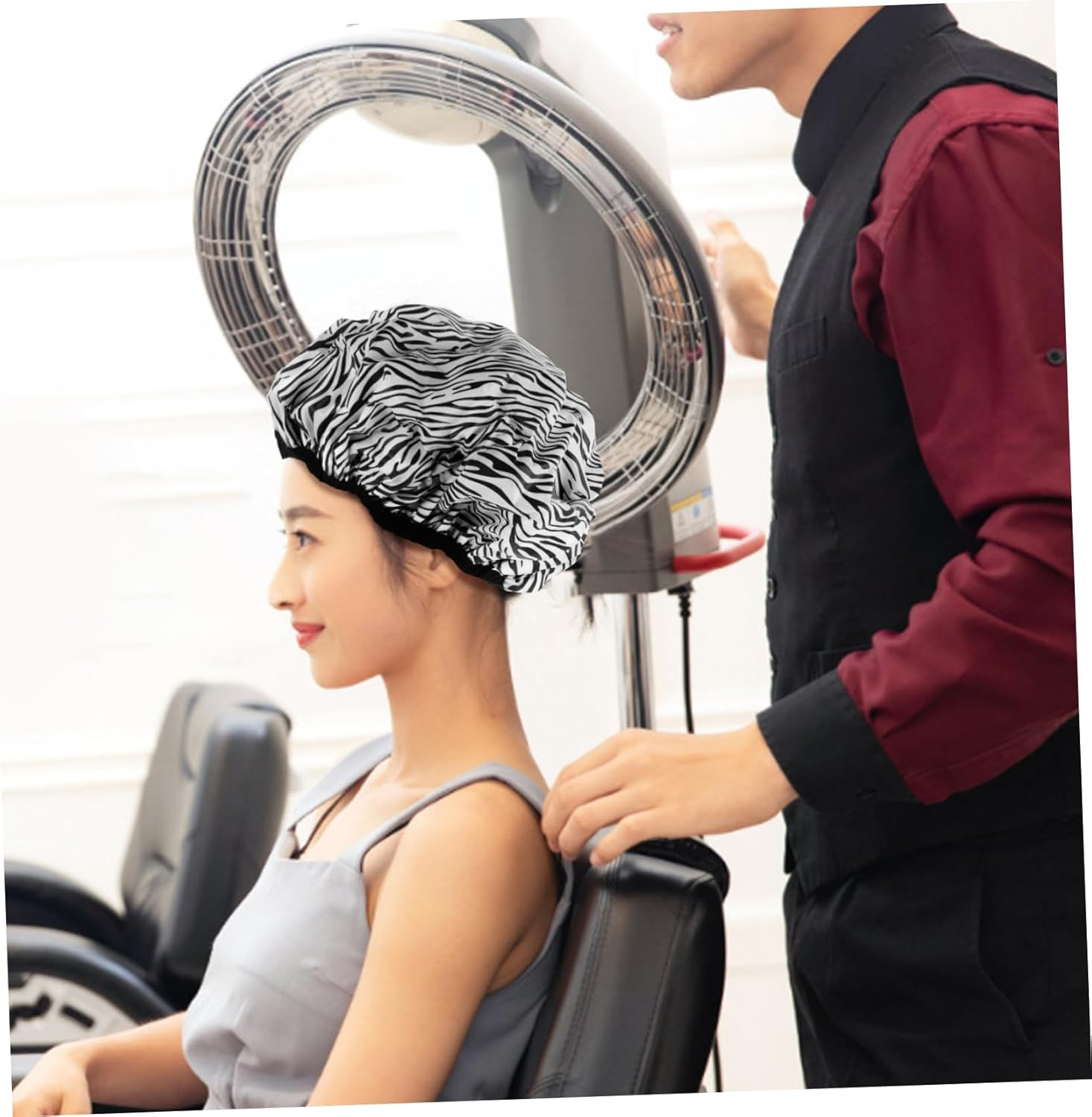 2Pcs Tin Foil Hair Coloring Caps Double-Layer Thermal Hair Oil Treatment Caps Waterproof Anti-Static Women Salon