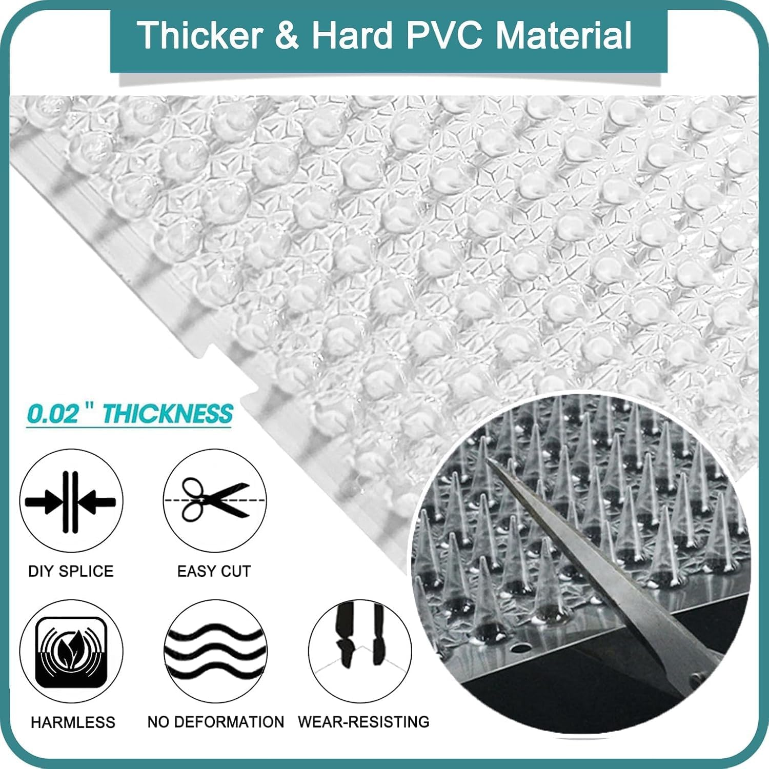 Cat Deterrent Pad, a 16 X 13X1 Inch Spike Pad That Won'T Harm Pets, Is Used as an Indoor and Outdoor Cat Repellent to Prevent Cats and Other Animals from Preying on It All Year Round. (14) image number 5