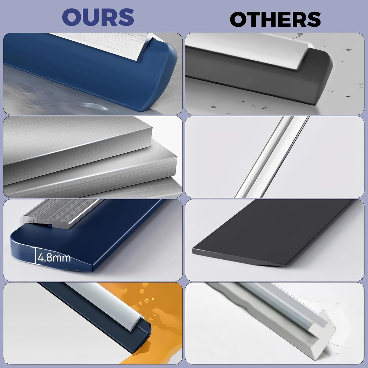 Woobroo Floor Squeegee and Floor Scrub Brush Set for Tiles, Cleaning Pet Hair, Sofa, Window, Carpet, Bathroom and Hard to Reach Corners image number 1