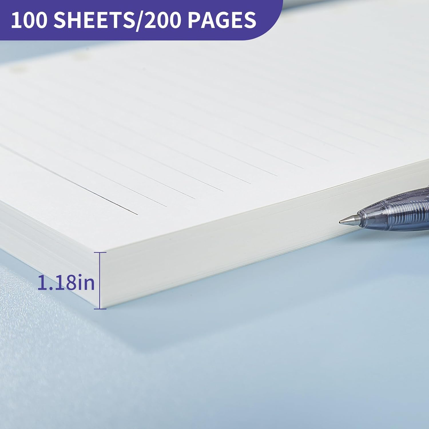 A5 Planner Inserts,Refill Lined Paper,A5 Filler Paper,Planner Insert,Notebook Journal Filler Paper,6 Hole Punched,Milky White,8.3X5.5In,100 Sheets/200 Pages,100Gs,6-Pack image number 4