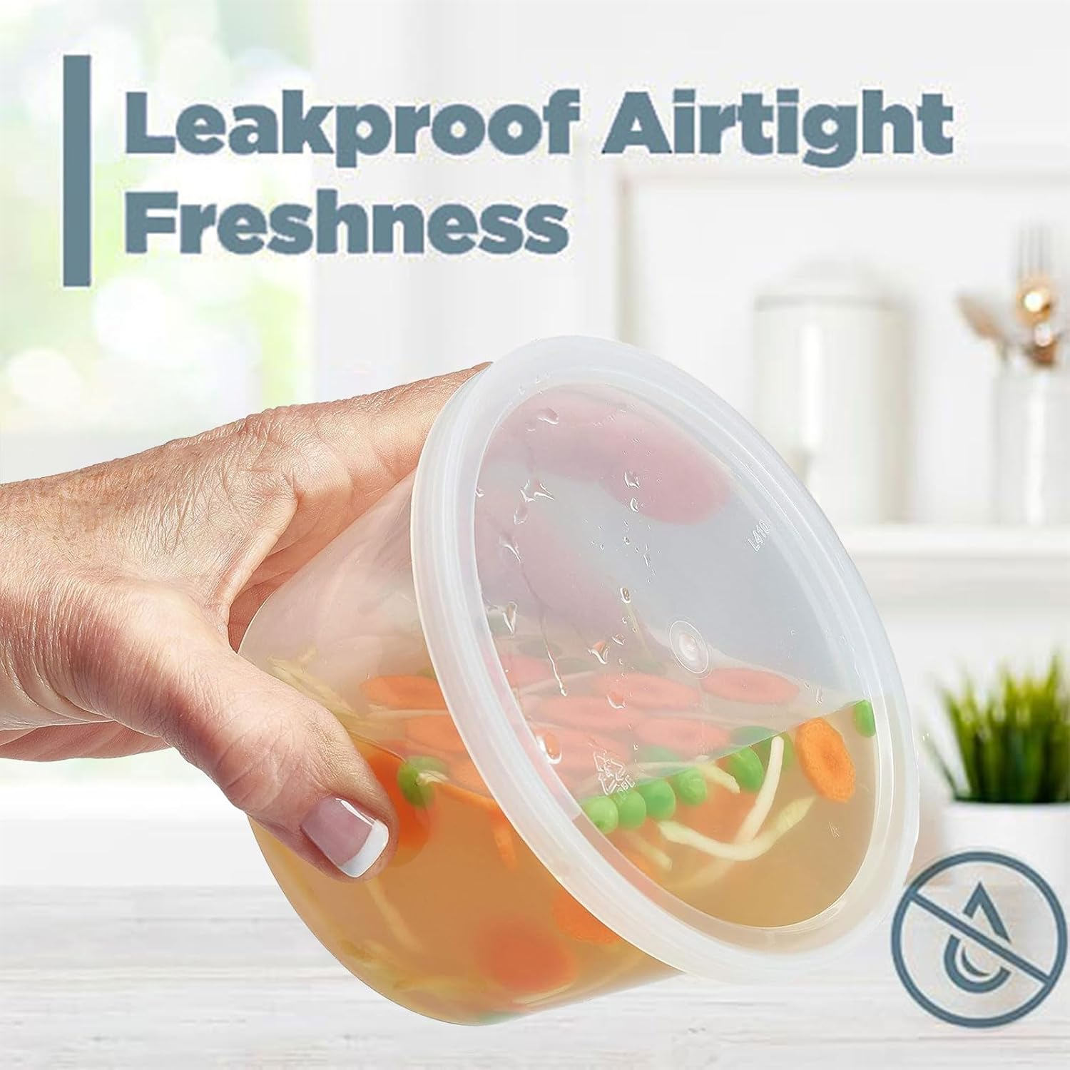 75 Pcs Deli Containers with Lids, [8/16/32Oz, Each 25Sets]Combo Plastic Food Storage Containers Premium Plastic Bpa-Free, Freezer Storage, Meal Prep Containers, Microwaveable & Dishwasher Safe image number 5