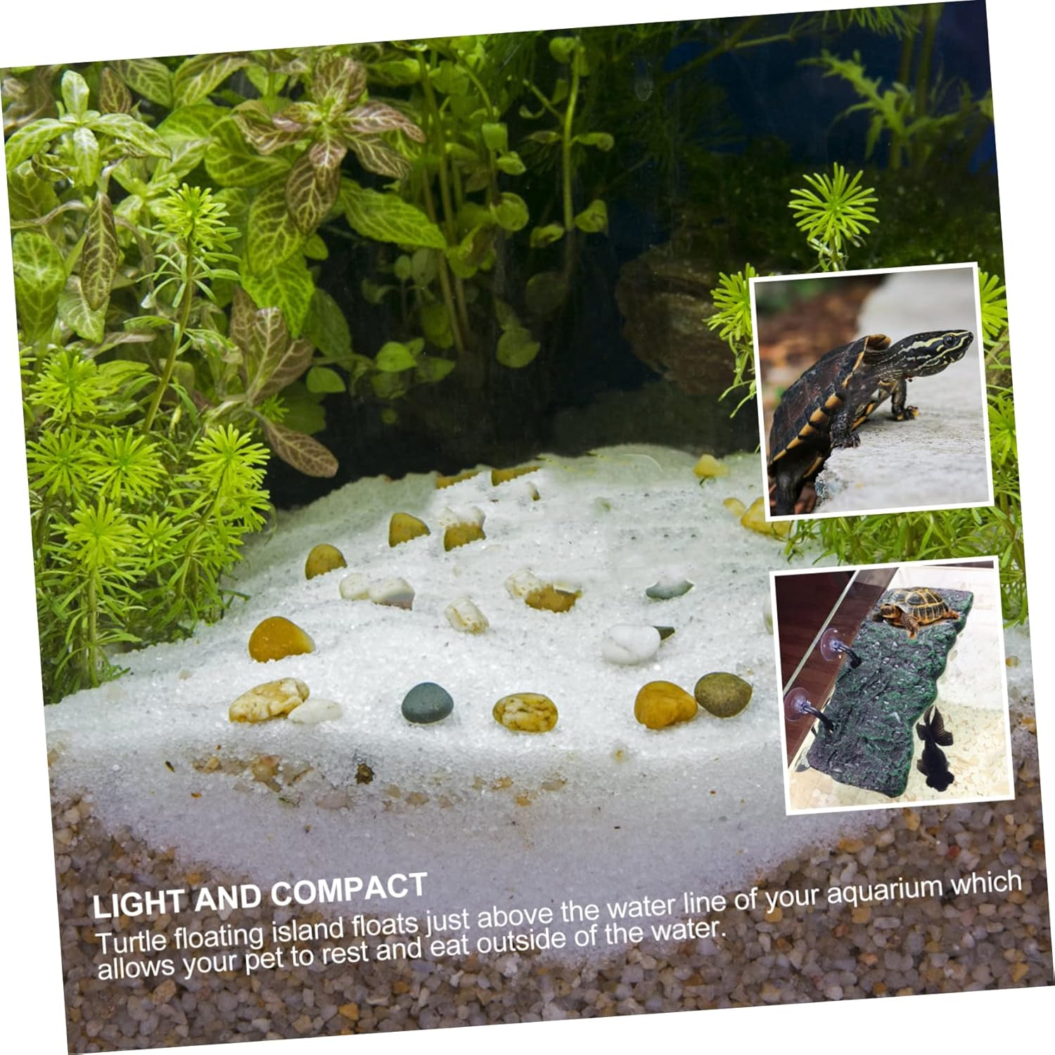 HEALEEP Simulated Bark Terrace for Turtle Tortoise Basking Platform Pet Terrace Decoration Fish Tank Ornament Turtle Float Simulation Bark image number 4