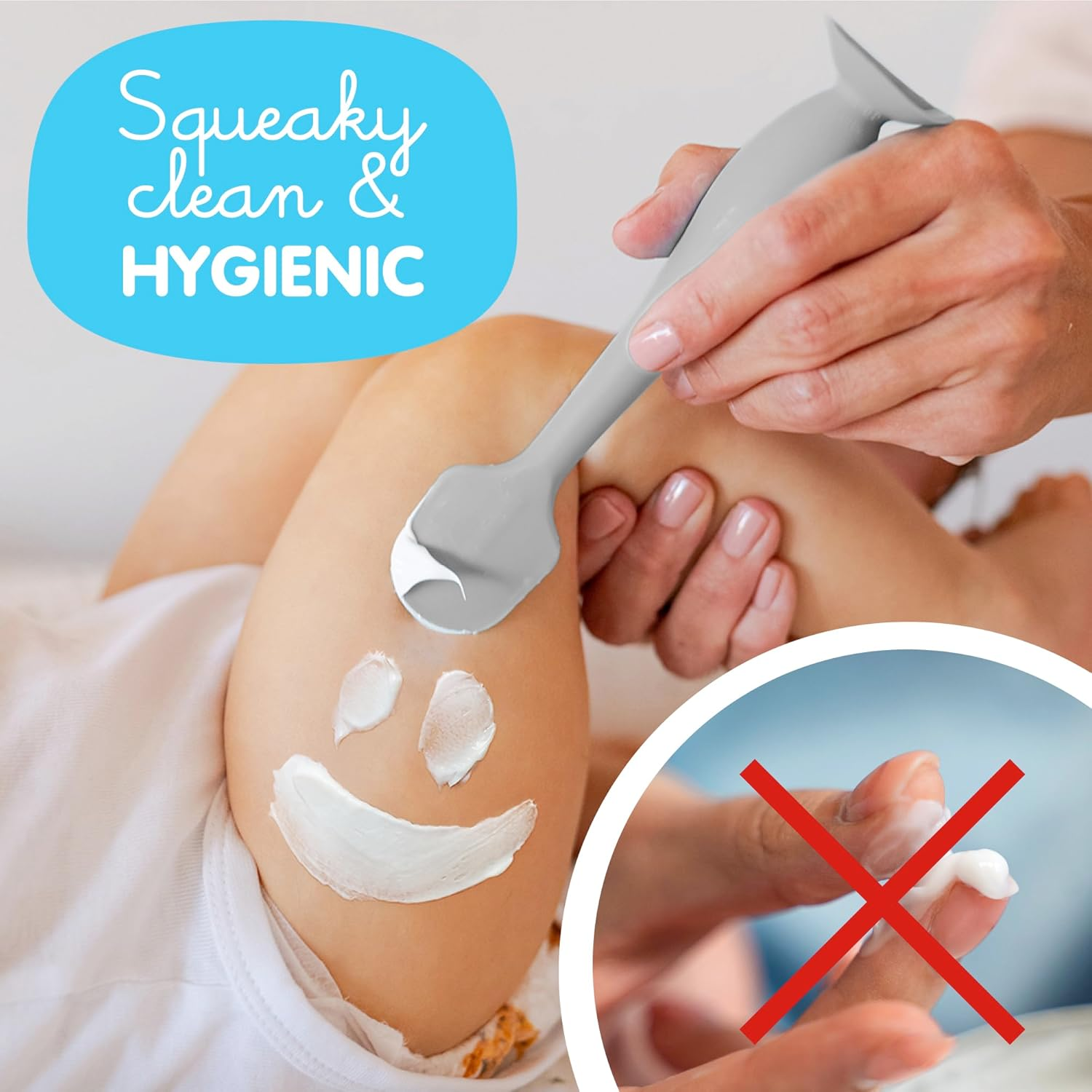 Babybum Nappy Cream Brush, Grey Full Size + Blue Mini (2-Pack) image number 3