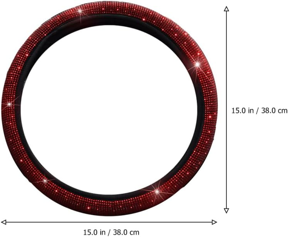 BESTOYARD 15 Inch Steering Wheel Cover with Rhinestone Design Non-Slip Car Wheel Protector Universal Fit for Enhanced Safety and Stylish Interior image number 1