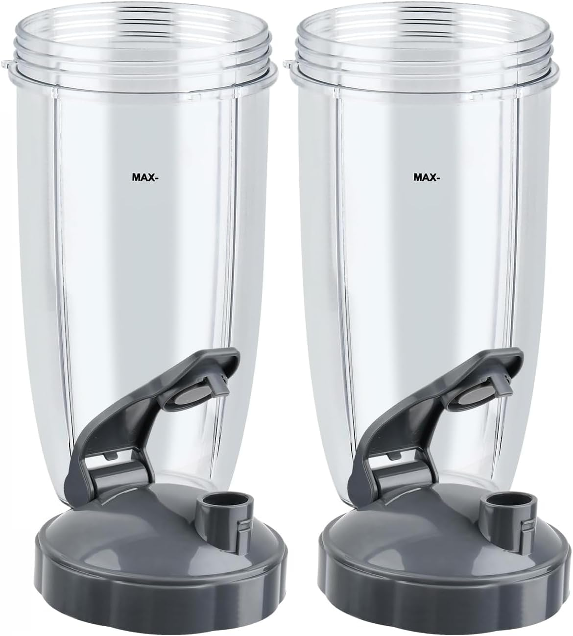 JANADIO 2Set Blender Cups 24Oz/32Oz Cups with Flip-Top To-Go-Lids Fit for Nutribullet Blender 600W Pro 900W Nutribullet Replacement Parts (32Oz)