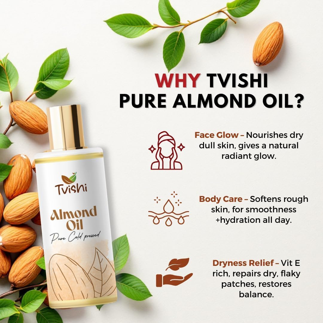 MANTRAMART Natural Cold-Pressed Almond Oil 100 Ml | 100% Pure Sweet Almond Oil for Skin & Hair Care image number 5