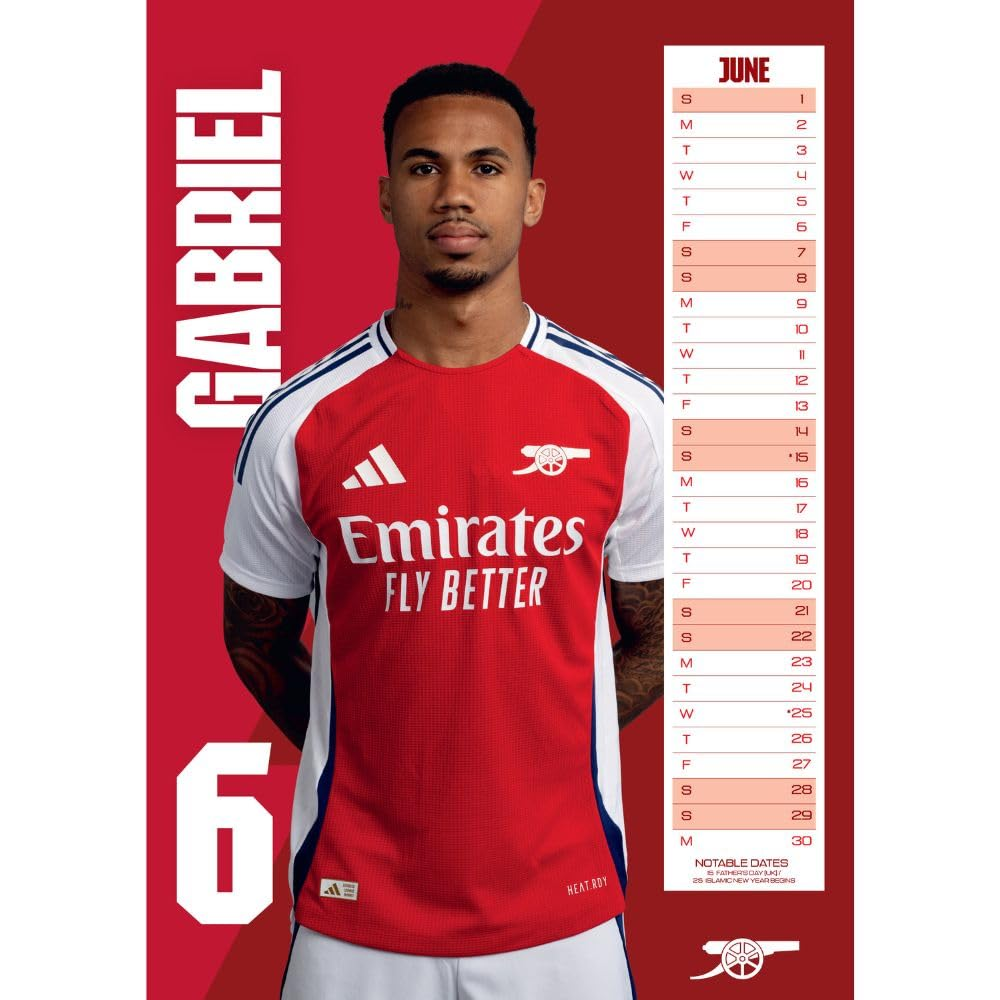 Official Arsenal FC A3 Calendar 2025 image number 5