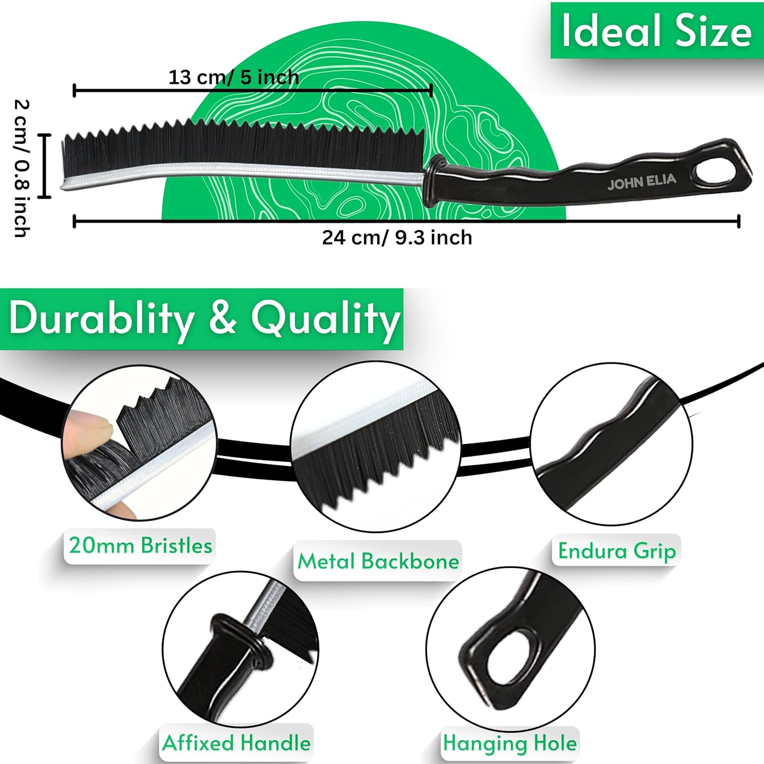 Crevice Cleaning Brush UK 3 Pcs Multifunctional Bathroom Cleaning Brushes for Small Spaces with Long Magic Brush Cleaner Grout Cleaner Brush - Groove Gaps Cleaning Brush (Extreme Wavy) image number 1