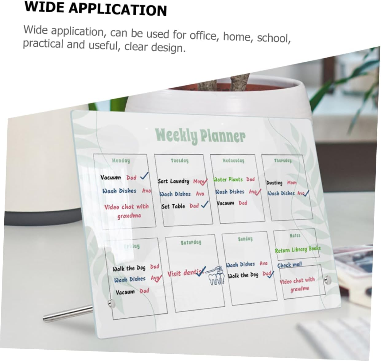 NUOBESTY Dry Erase Acrylic Note Board Whiteboard for Office Kitchen Home Planning Writing Board image number 6