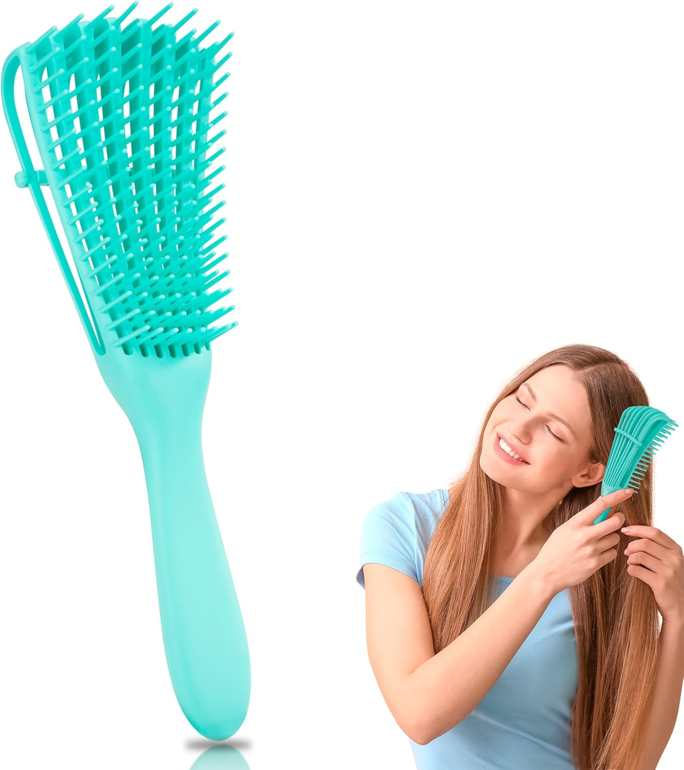 Detangling Brush Curly Hair Brush for Wet Curls Dry Long Thick Textured 3A to 4C Women image number 4