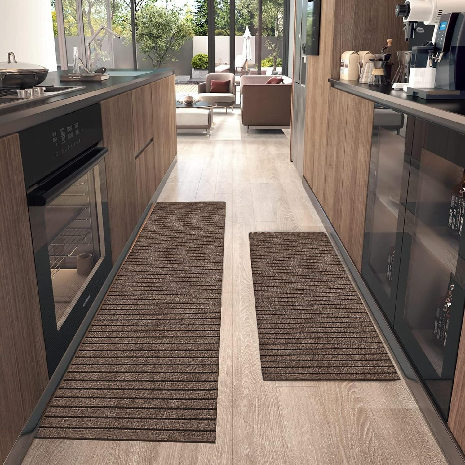 Kitchen Mat for Floor, Anti-Slip Kitchen Rug, Washable Kitchen Floor Mat Runner Carpets (BR)