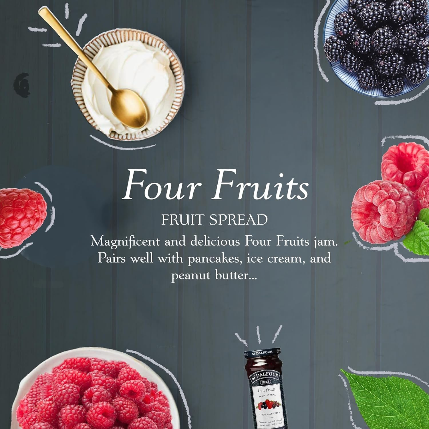 St Dalfour Four Fruits Fruit Spread 284 G image number 2