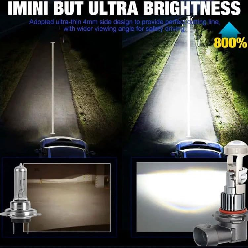 9006 HB4 LED Fog Light Bulbs, 6000LM 6500K Super Bright Led Projector Lens Lamp, 60W Low Beam Headligh, Conversion Kit Cooling Fan 12000 RPM, for Car Truck SUV, IP68 Plug Play, Pack of 2 (9006 HB4) - 9005 Hb3 image number 3