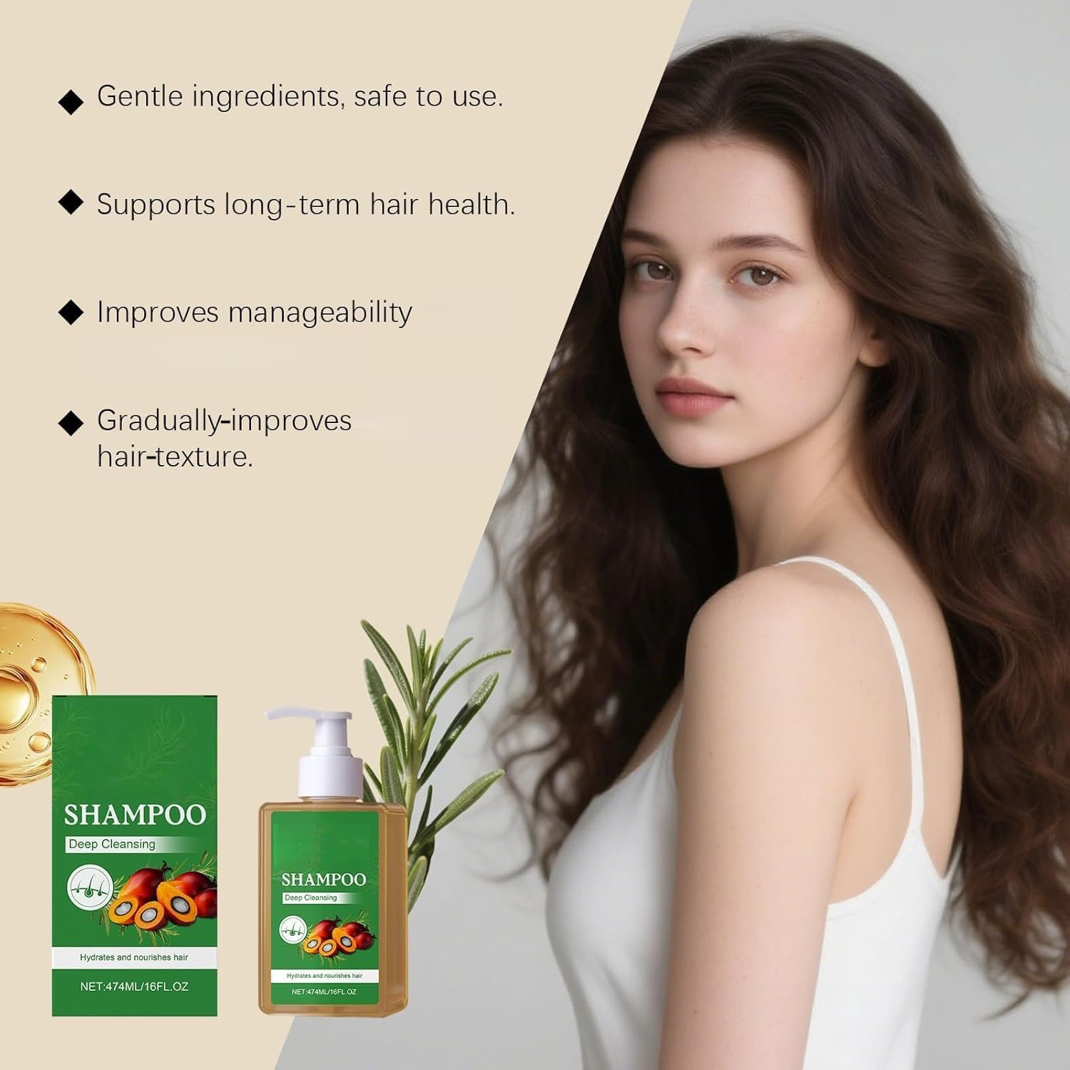 Batanas Oil Shampoo, Moisturizes Batanas Oil, Hair Care Shampoos for Hair Growth, Eliminates Split Ends Repairs Damaged H/Air, Denser Fuller Healthier H/Air for Men Women (1PCS) - 1Pcs image number 2