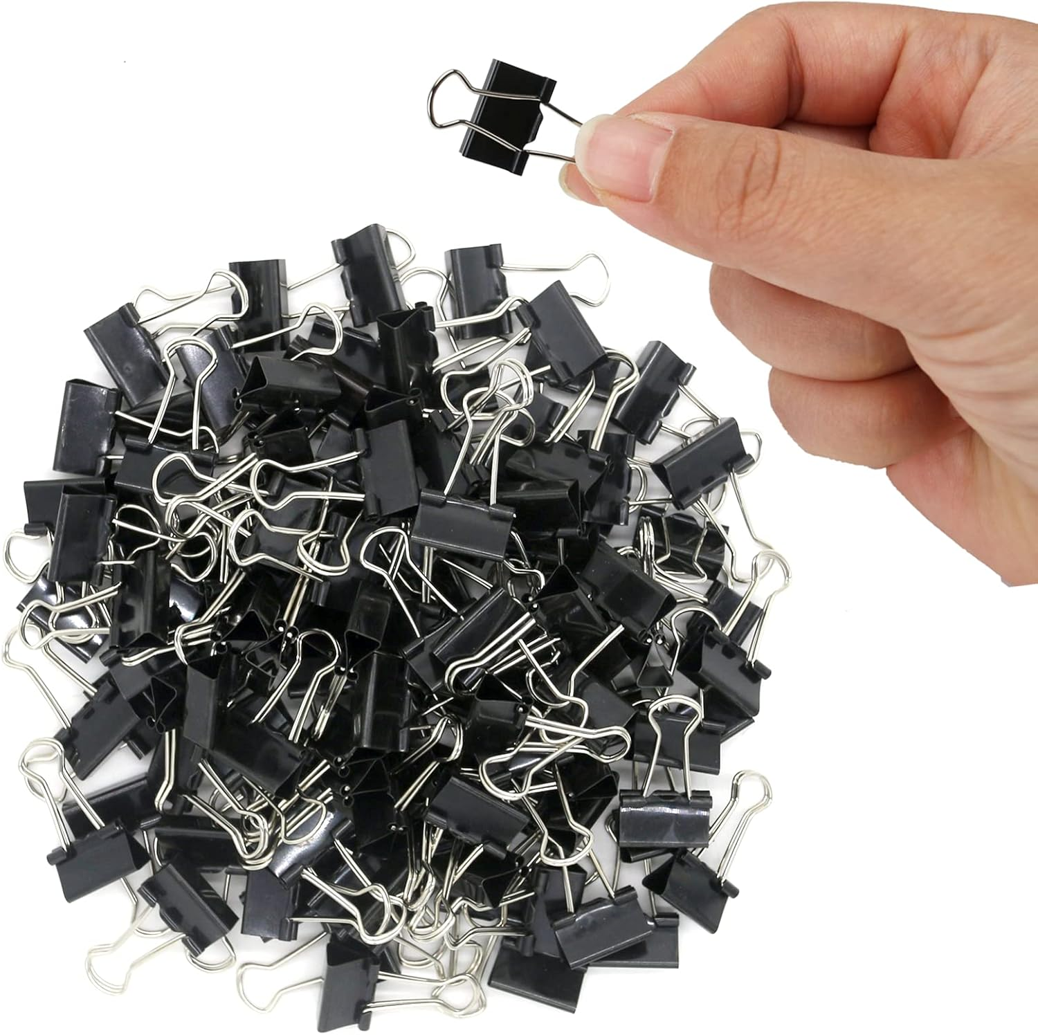 120 Pack Mini Binder Clips, Black Binder Clips, Small Paper Clips 15Mm 5/8 Inch. Micro Size Office Clips for Home School Office and Business. image number 4