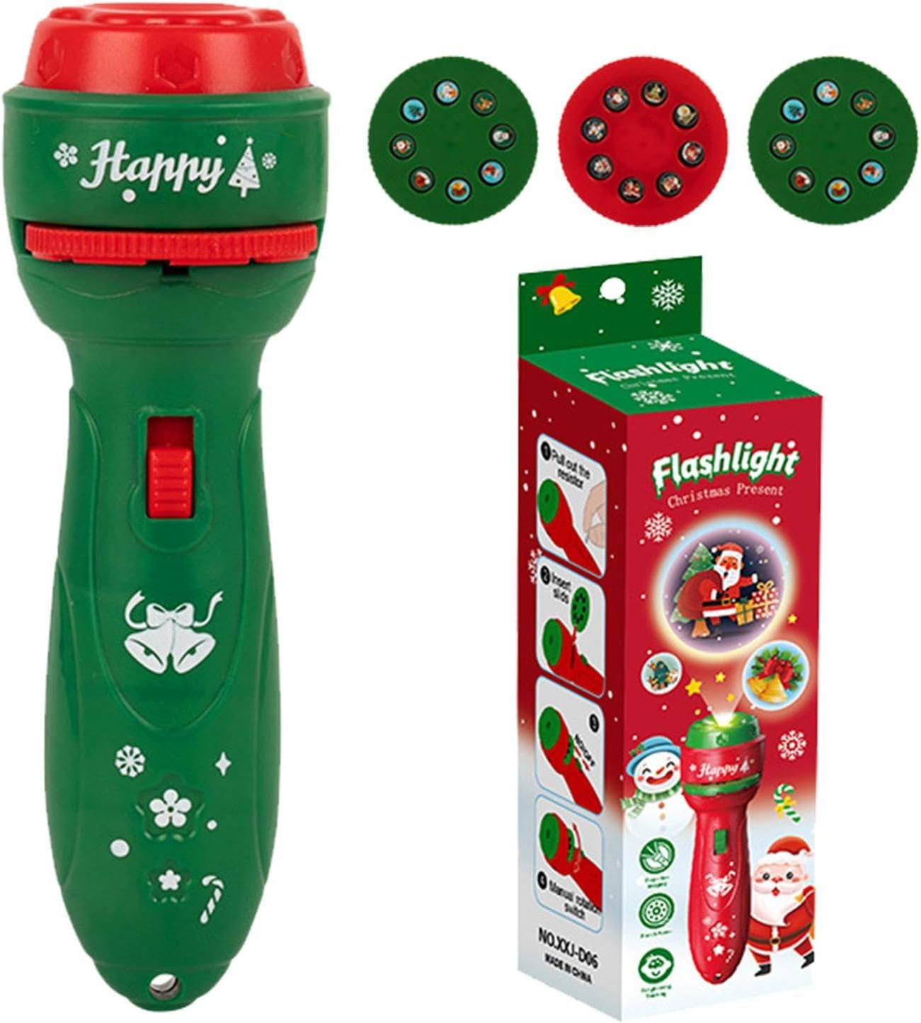 Christmas Flashlight Projector for Kids - 24 Patterns Image Projection Christmas Light,Outdoor Projection Toys, Educational Holiday Decorative Projector for Boys, Girls