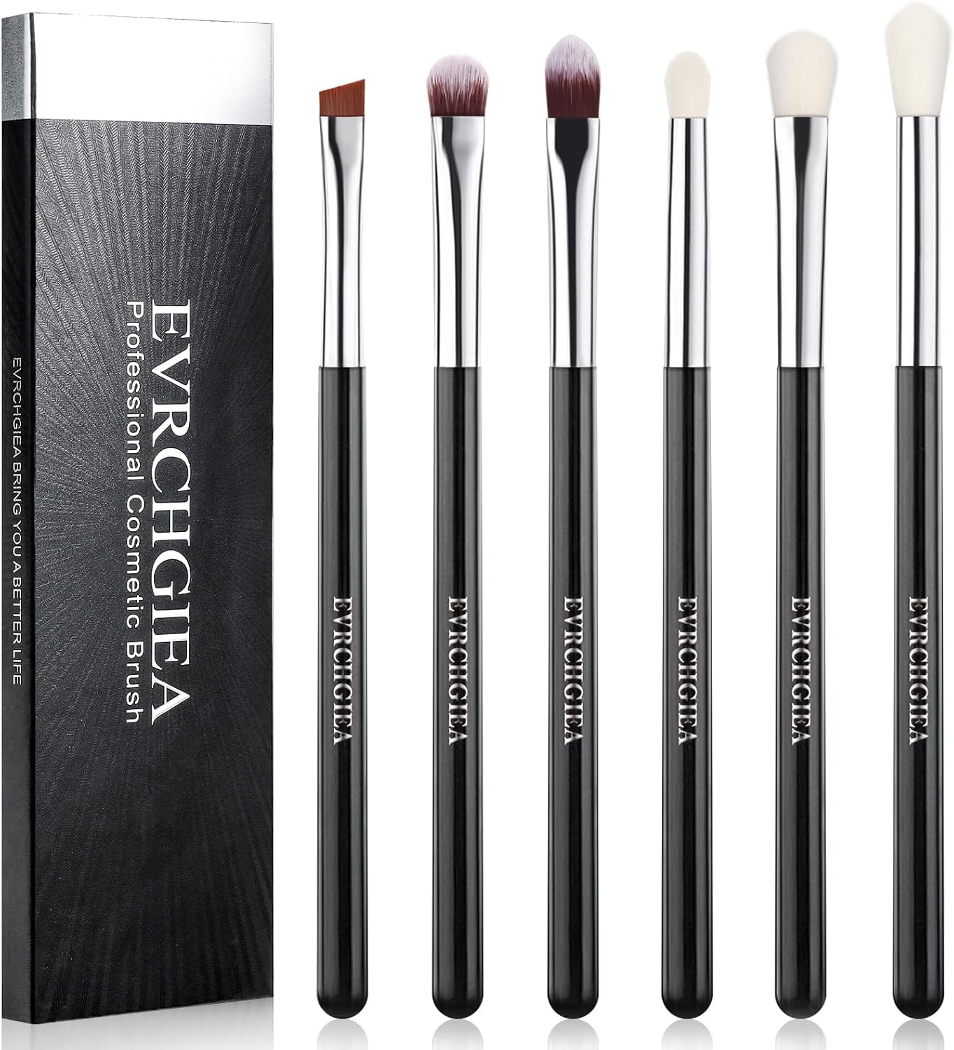 Eye Makeup Brush Set, 6 Pcs Professional Blending Eyeshadow Makeup Brushes for Concealer Eyebrows Eyeliner, Soft Hairs & Wood Handle (Green)&hellip;