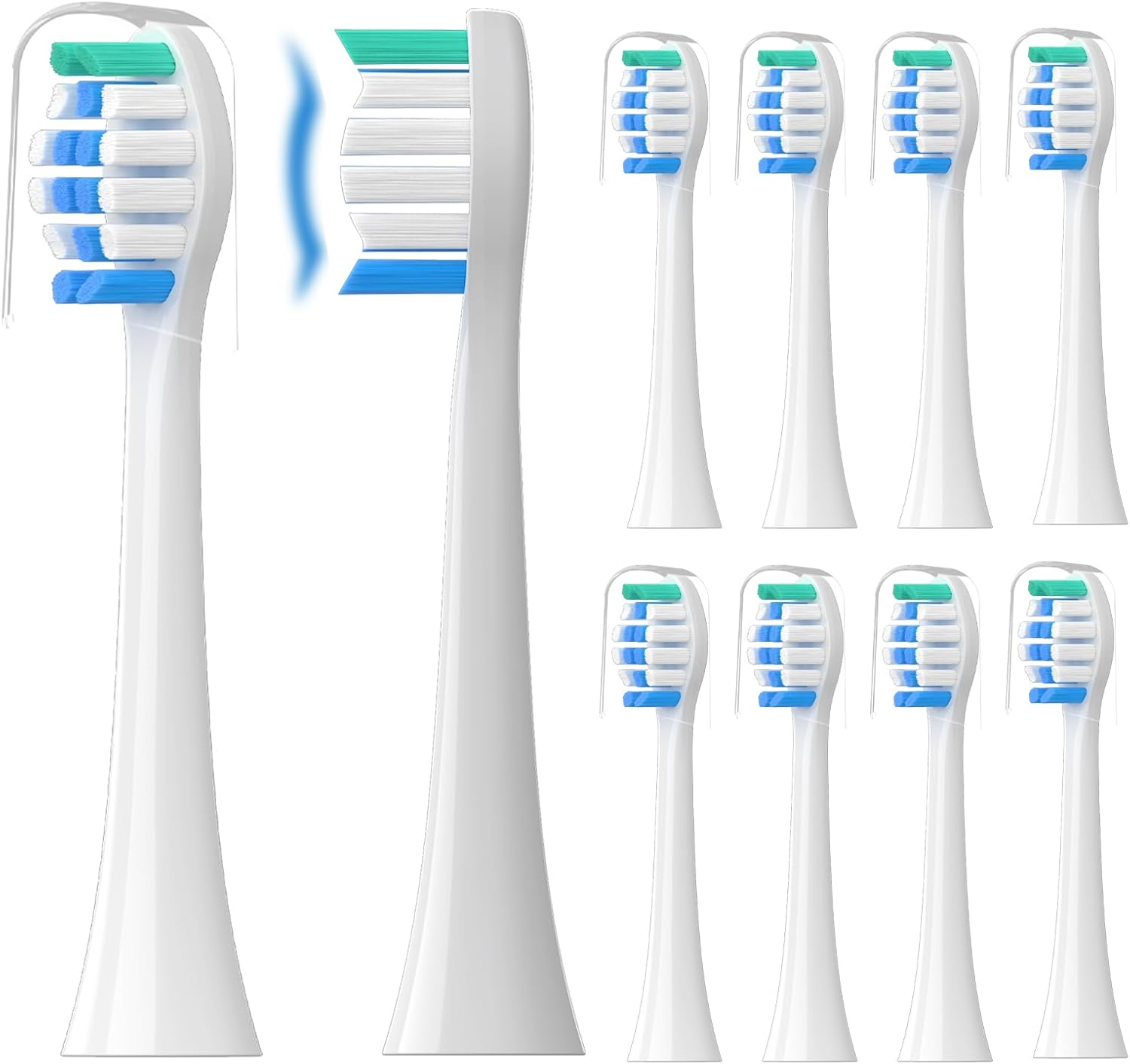 Replacement Toothbrush Heads Compatible with Philips Sonicare：10 Pack Soft Replacement Electric Brush Head Compatible with Phillips Sonicare Snap-On System
